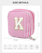LETGO 2025 Graduation Gifts for Women- Personalized Initial Cute Pink Cosmetic Makeup Bag Pouch Make Up Bags Travel Toiletry Bag for Her Mom Girlfriend Wife Teacher 18th Birthday Gifts for Girls