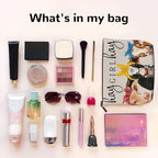 MOLAIGIN Girl Cow Cosmetic Bag For Women, Travel Makeup Bag, Toiletry Zipper Bag, Large Capacity Aesthetic Cases