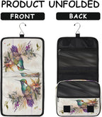 Travel Toiletry Bag for Women & Men Colorful Art Bird Hanging Cosmetic Organizer Portable Waterproof Makeup Case Make Up Bag with Compartments Travel Essentials for Bathroom Shower