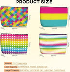 4pcs Colorful Rainbow Makeup Bag, Bright Neon Colors Cosmetic Bag, Christmas Wedding Anniversary Birthday Friendship Gifts for Women Girls Best Friends Bridesmaid Bestie Mom Travel Toiletry Bag