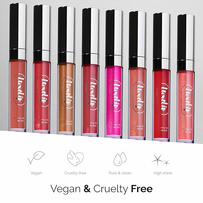 LuxeLip™ Matte Lipstick for Older Women, Hydrating Non-Sticky Lip Gloss for Luminous Shine & Moisturized Lips, Lightweight, Long-Lasting Glossy Finish, Cruelty-Free Lip Makeup (Champagne Frost, 8ml)