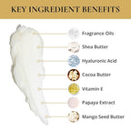 LUXURY LIFE BUTTER - Irresistibly Scented Body Butter with Hyaluronic Acid for Ultimate Moisture. Hydrates for a Non-Greasy Glamorous Glow (Presidential, Peach Smoke, Warm Compliments 5 oz)