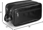 Personalized Leather Travel Toiletry Bag for Men, Large Travel Bathroom Shaving Dopp Kit, Large Cosmetic Bag Waterproof