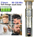Hair Clippers for Mens Cordless Hair Trimmer T-Blade Trimmer Professional Haircut & Grooming Kit Rechargeable Clippers Hair Trimmer Shaver Cutting Kit with LCD Display (Figure-02)