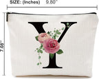 Initial A-Z Personalized Makeup Bag, Monogrammed Bridesmaid Presents Cosmetic Bag, Portable Stationary Storage Organizer, Friendship Travel Makeup Bags