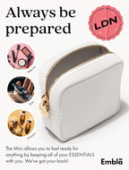 Makeup Bag Travel Cosmetics Pouch and Toiletry Bag, Nylon Zipper Pouch Purse, Cute Make Up Organizer Storage Tote for Women Girls, Waterproof Travel Skincare Case, Small Makeup Bags, White