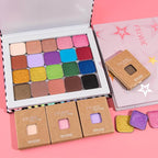 Magnetic Single-Color Metallic Flash Eyeshadow with Pan, Spring and Summer Green Eyeshadow Refill Pan, DIY Empty Magnetic Palette (Green Glimmer)