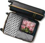 Travel Toiletry Bag for Women & Men Pink Flower Tulip Hanging Cosmetic Organizer Portable Waterproof Makeup Case Make Up Bag with Compartments Travel Essentials for Bathroom Shower