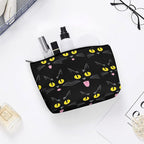 Travel Cosmetic Bag, Large Makeup Case, Toiletry Bag, Personality Fashion Zipper Cosmetic Case Cool Funny Black Cats