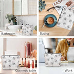 Bumblebee Makeup Bag For Women, Adorable Cosmetic Bag Makeup Bags, Gray Animal Bee Bumblebees Zipper Bag Travel Bags Toiletry Organizers Pouch Bags Washing Bags For Gym Bathroom