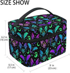 Makeup Bags, Gothic Bats Moons and Stars Makeup Organizer Bags Toiletry Bag Box Travel Cosmetic Bag Make Up Train Case for Women Teen Girl Ladies