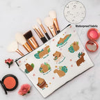 Capybara Gifts, Cute Makeup Bag, Capybara Stuff Cosmetic Bag Travel Pouch, Friendship Graduation Birthday Animal Lovers Gifts for Women Girls Daughter Friend Sisters