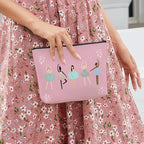 fkovcdy Dance Bag, Ballerina Makeup Bag, Dance lover Gifts, ballet Cute Small Cosmetic Bag, for dancing dancer recital gift birthday Christmas graduation travel Gifts. pink