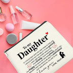 Makeup Bag Daughter Gifts from Mom, Gifts for Daughter Cosmetic Bag Zipper Makeup Pouch Gift for Christmas Birthday Graduation