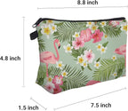 Cute Travel Makeup Bag Cosmetic Bag Small Pouch Gift for Women (Tropical Flamingo)