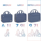 NISHEL Travel Toiletry Bag for women, Portable Hanging Organizer for Family-Sized Shampoo, Conditioner, Brushes Set, Makeup Accessories, Extra Large Size, Aegean-Blue