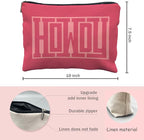 Howdy Makeup Bag - Hot Pink Retro Western Cosmetic Bag, Cowgirl Gifts