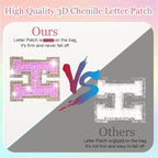 Glitter Initial Letter Makeup Bag, Small Personalized Sequins Letters PU Leather Cosmetic Bag Portable Waterproof Makeup Zipper Pouch, Shine Handbag Organizer Travel Bag Gifts for Women&Girls(White-R)