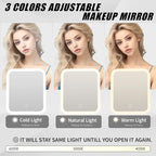 Travel Makeup Bag with Mirror and Light, Cosmetic Artist Organizer Case with LED Mirror, Travel Makeup Case for Cosmetic Brush Holder Storage, Toiletry Case for Women Gift