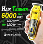 DSP Hair Clipper, Trimmer, Shaver Kits for Men Professional Barber Clipper and Trimmer Sets with Travel Case, Rechargeable, LED Display, Yellow