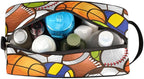 Sport Baseball Portable Travel Toiletry Bag, Volleyball Soccer Ball Cosmetic Organizer Makeup Bag Shower Shaving Bag for Men Women