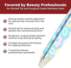 Venus by Regine Slant Tweezers - Handmade Precision Tool for Women & Men, 25-Degree Angle for Shaping Eyebrows & Grooming Facial Contours, Suitable for Eyebrow & Facial Hair Removal (Small Flowers)