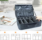 Travel Makeup Bag Makeup Cosmetic Train Case Organizer Portable Storage Bag with Adjustable Dividers for Cosmetics Makeup Brushes Toiletry Jewelry Black Medium