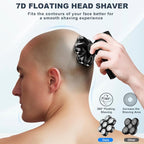 Hexus Head Shavers for Bald Men, Detachable Head Shaver Dry/Wet Bald Head Shaving for Men, IPX7 Waterproof Electric Razor with LED Display and Type-C Charge, Blue