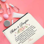 Mother and Daughter Gifts Makeup Bag Gift for Mom and Daughter Cosmetic Bag Zipper Makeup Pouch Gifts for Christmas Birthday Thanksgiving