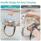 PACKISM Clear Makeup Bag - 3 Pack TSA Approved Toiletry Bag with Handle and 180° Large Opening, Sturdy Clear Toiletry Bag Fit Carry-on Travel Essential, Travel Bags for Toiletries, Ice Blue