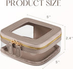 Mini Cosmetic Bag Clear Makeup Bag Small Travel Toiletry Bag with Zipper, Cute Car Cosmetic Case Transparent Makeup Pouch for Purse (Stone)
