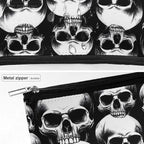 Women's Makeup Case, Large Zipper Cosmetic Case, Toiletry Bag, Travel Cosmetic Toiletry Bag Cool Funny Goth Skulls