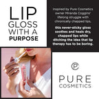Pure Illumination Light-Up Lip Gloss with LED-Lit Applicator Brush + Side Mirror, Non-Sticky, Moisturizing Hydrating Lip Glosses with Lanolin, Jojoba Oil, & Vitamin E, In the Buff