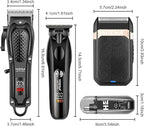 HIENA PRO Hair Clippers for Men Professional, Cordless Barber Clipper & T-Blade Beard/Hair Trimmer Set, Electric Razor Foil Shaver Nose Trimmer Barber Kit, Men's Hair Cutting Kit (212 Set)
