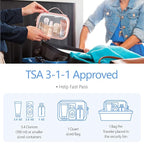 PACKISM TSA Approved Toiletry Bag, 3 Pack Clear Makeup Bags with Handle Large Opening, Clear Toiletry Bags Fit Carry-on Travel Essentials, Quart-sized Travel Bags for Toiletries, Rose Pink