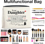 Makeup Bag Daughter Gifts from Mom, Gifts for Daughter Cosmetic Bag Zipper Makeup Pouch Gift for Christmas Birthday Graduation