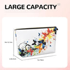 Womens Leather Makeup Bag Cosmetic Bag Travel Toiletry Bags Make Up Bags for Women Adult (Elegant Butterflies)