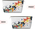 Womens Leather Makeup Bag Cosmetic Bag Travel Toiletry Bags Make Up Bags for Women Adult (Elegant Butterflies)