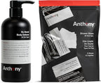 Anthony No Sweat Body Defense and Shower Sheets Bundle, Anti-Chafe Talc Free Cream To Powder Lotion, 16 Fl Oz, and Pack Of 12 Shower Sheets