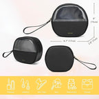 Clear Makeup Bag for Travel, Mini Waterproof Cosmetic Organizer with Zipper, Portable Transparent Toiletry Bag for Women & Men (6.7x6 Inch) - Fits Makeup, Skincare, Jewelry (Black)