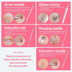 JPNK Blackhead Remover Tool Comedones Extractor Acne Removal kit & Eyebrow Trimmer Kit, 8PCS in One with 5X Magnifying Mirror