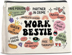 Work Bestie Gifts Makeup Bag, Work Best Friend Gifts for Women, Gifts for Coworker Colleagues Friend Work Bestie Zipper Makeup Pouch
