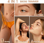 Hair Clippers & Bikini Trimmer for Women - Waterproof Electric Clippers and 4 in 1 Bikini Trimmer Set, Deluxe Hair Trimmer, Wet/Dry Body Shaver for Nose Eyebrows Beard Pubic Hair, Mauve