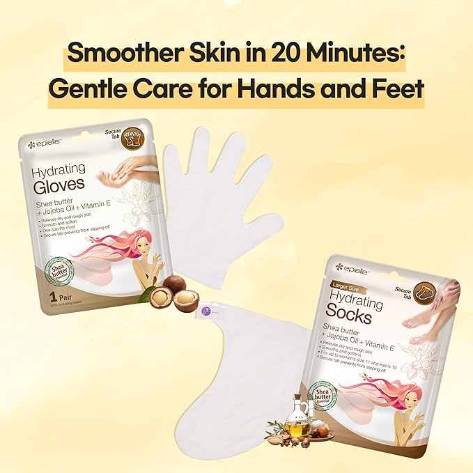 Epielle Hydrating Hand Mask 6 Pairs, Deep Moisturizing Gloves for Dry, Cracked Hands, Self Care Gifts for Women, Spa Kit, Stocking Stuffers, Thanksgiving Essentials