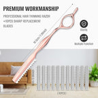 Hair Razors for Cutting Hair, Professional Hair Styling Texturizing Razor, Stainless Steel Hair Thinning Razor Kit with 10 Replacement Blades, Premium Hair Cutting Tool for Salon and Home