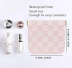 Leather Pocket Cosmetic Bag for Purse,Coin Purse Lipstick Cosmetic Accessories Organizer, Travel Kit Storage Pouch,Waterproof Portable No Zipper Self-closing (pink/Small)