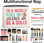 Country Music Lover Gifts Makeup Bag Western Dolly Fans Gifts for Women Sister Friends, in a World Full of Jolenes Be a Dolly Zipper Makeup Pouch