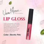 Lip Gloss, Moisturizing Lip Color with Shimmer for Long Lasting Shine, Lightweight Lip Stain, Non-Sticky Lip Gloss with Aloe Vera, W/Vitamin C, E (Electric Pink)