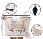 Speech Language Pathologist Gifts Makeup Bag for Women, SLP Gifts for Speech Language Pathologist, Speech Therapist Gifts, LP Appreciation Gifts, Speech Therapy Makeup Cosmetic Bag for Purse