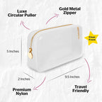 DANCOUR Small Clear Makeup Bag – Mini Pouch for Purse, White Cosmetic Travel Case, Compact Clear Cosmetic Bag, Mini Purse Pouch for Travel